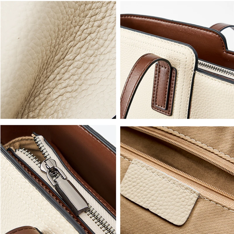 cowhide genuine leather large tote bags for women 2025 luxury designer office work shoulder bag shopper ladies handbags