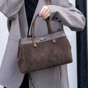 suede cowhide genuine leather tote handbags for women 2025 luxury designer satchel work ladies shoulder crossbody bags