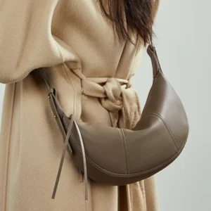 cowhide genuine leather soft hobo shoulder bags for women 2026 luxury designer crescent crossbody work ladies handbags