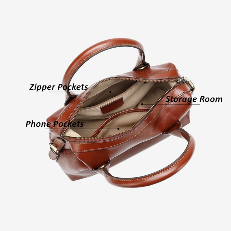 cowhide genuine leather pillow tote handbags for women 2026 luxury designer bowling work ladies shoulder crossbody bags