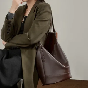 cow genuine leather bucket shoulder bags for women 2025 luxury designer crossbody hobos shopper work ladies handbags