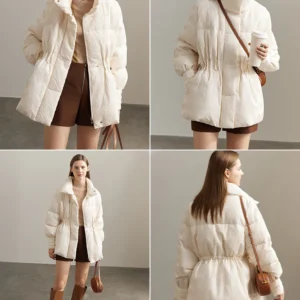 minimalist duck down puffer coat women winter 2025 lightweight stand collar lapel warm outerwear new jackets 12344052