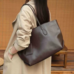 cowhide genuine leather soft large tote shoulder bags for women 2025 luxury designer big shopping work ladies handbags