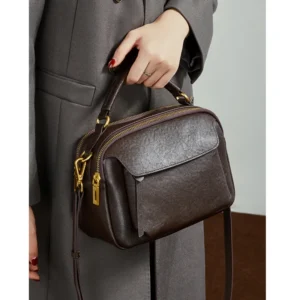 vintage genuine leather pillow tote handbags for women 2025 luxury designer boston work ladies shoulder crossbody bags