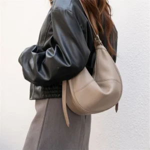 cowhide genuine leather soft shoulder bags for women 2026 luxury designer crescent hobos messenger work ladies handbags