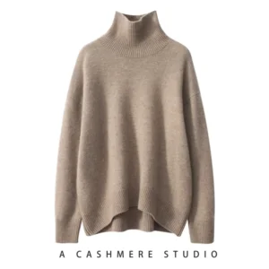 2025 autumn and winter new thick cashmere sweater women high neck pullover sweater warm loose knitted base sweater jacket tops