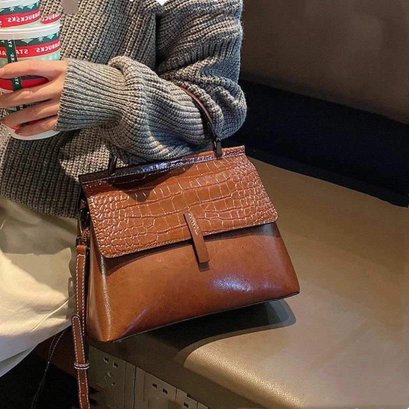 cowhide genuine leather shoulder bags for women 2025 luxury designer crossbody purses satchel work tote ladies handbags