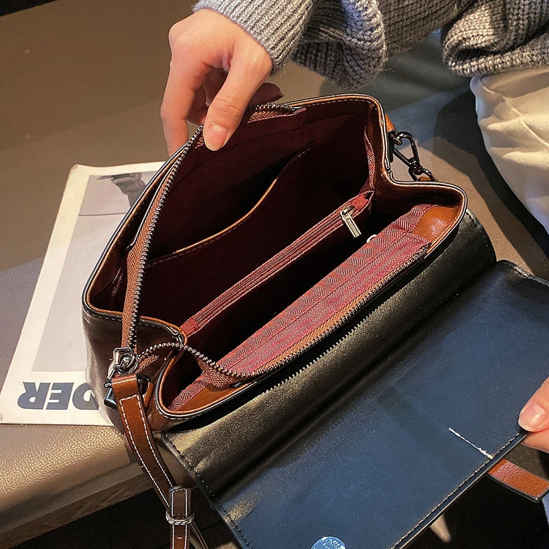 cowhide genuine leather shoulder bags for women 2025 luxury designer crossbody purses satchel work tote ladies handbags