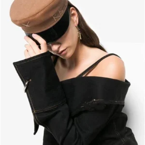 winter caps women newsboy caps Thick warm letter embroidery wool cap S M L plaid patchwork militray caps