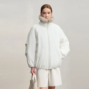 Women's Jacket 2025 Winter New Loose Medium And Long Fur Collar Long Sleeve Zipper Casual Warm Parkas Jacket Woman 12544100