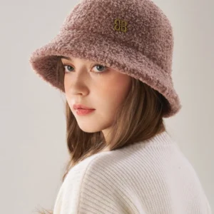 Warm Plush Bucket Hat for Women Winter Shearling Fleece Basin Cap Korean Fashion Casual Streetwear Outdoor Hat