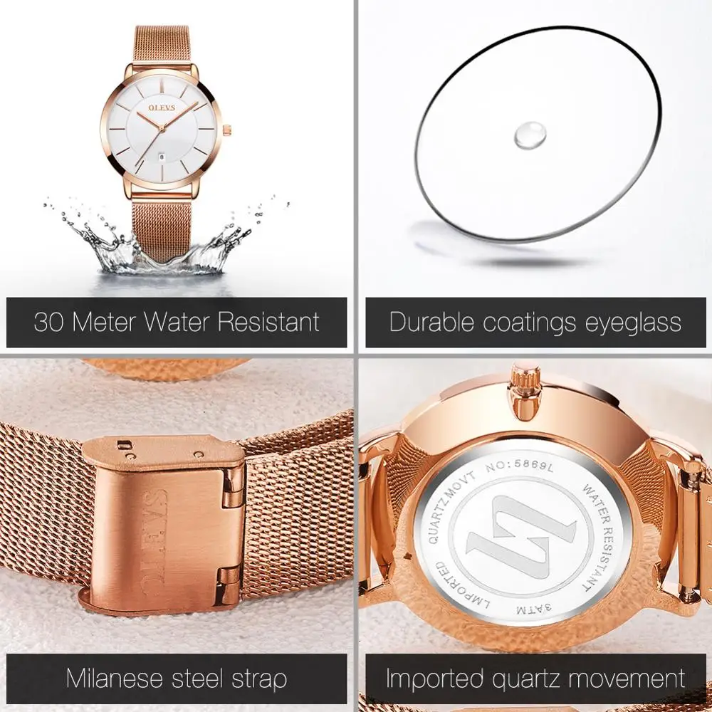 New Rose Gold White Women Watch Casual Quartz Watches Ladies Top Brand Female Wrist Watch Girl Clock - Image 4