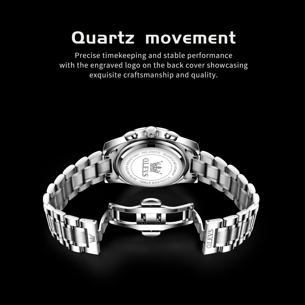 Mens Watch Original Quartz Watch Waterproof Luminous Stainless Steel Sports Watches For Man Gift Box Reloj - Image 4