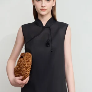 Minimalist Mulberry Silk Cotton Dress Women 2026 Summer New Chinese Style Sleeveless A-Line Elegant Evening Dresses