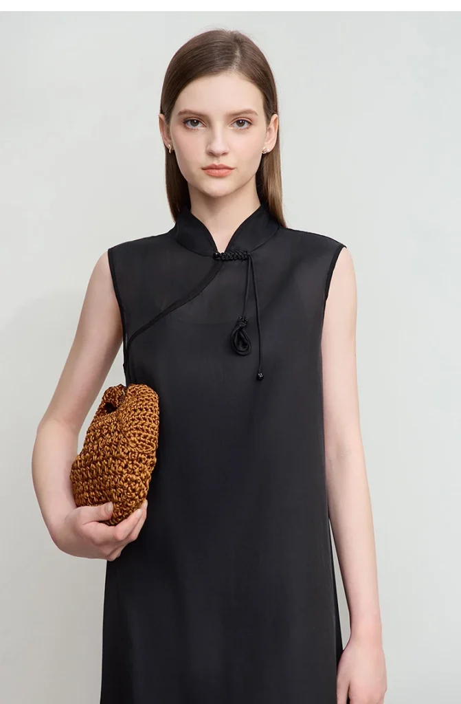 Minimalist Mulberry Silk Cotton Dress Women 2026 Summer New Chinese Style Sleeveless A-Line Elegant Evening Dresses