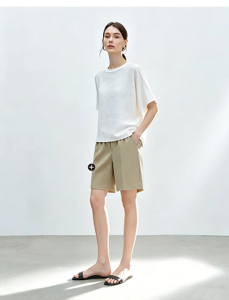Women’s Shorts 2026 Summer New Cutout Elastic Waist Wide Leg Pants Loose Simple Office Casual Women's Clothing - Image 8