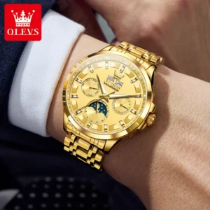 New Mens Watch Luxury Automatic Mechanical Watches For Man Moon Phase Waterproof Luminous Steel Watch Gift Box Reloj