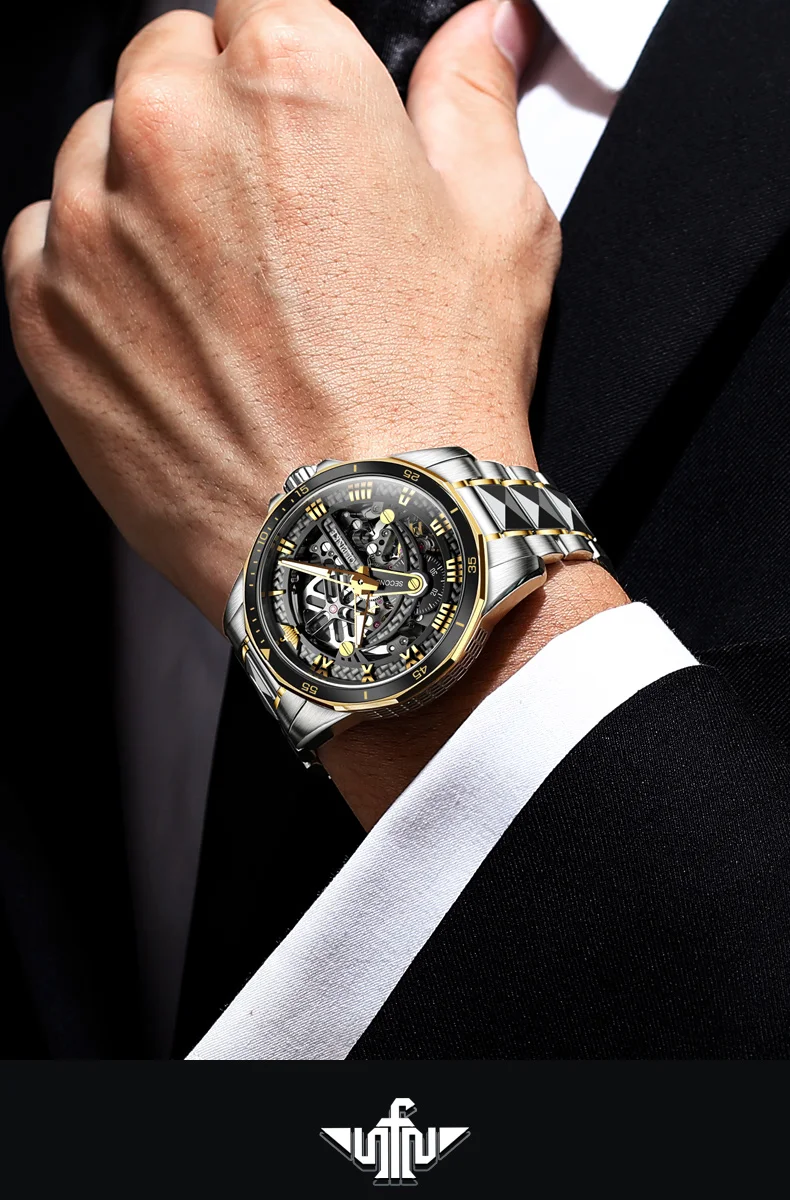 Men's Watch Original Brand Automatic Mechanical Wristwatch Waterproof Luminous Hollow movement Watches Luxury Men - Image 7