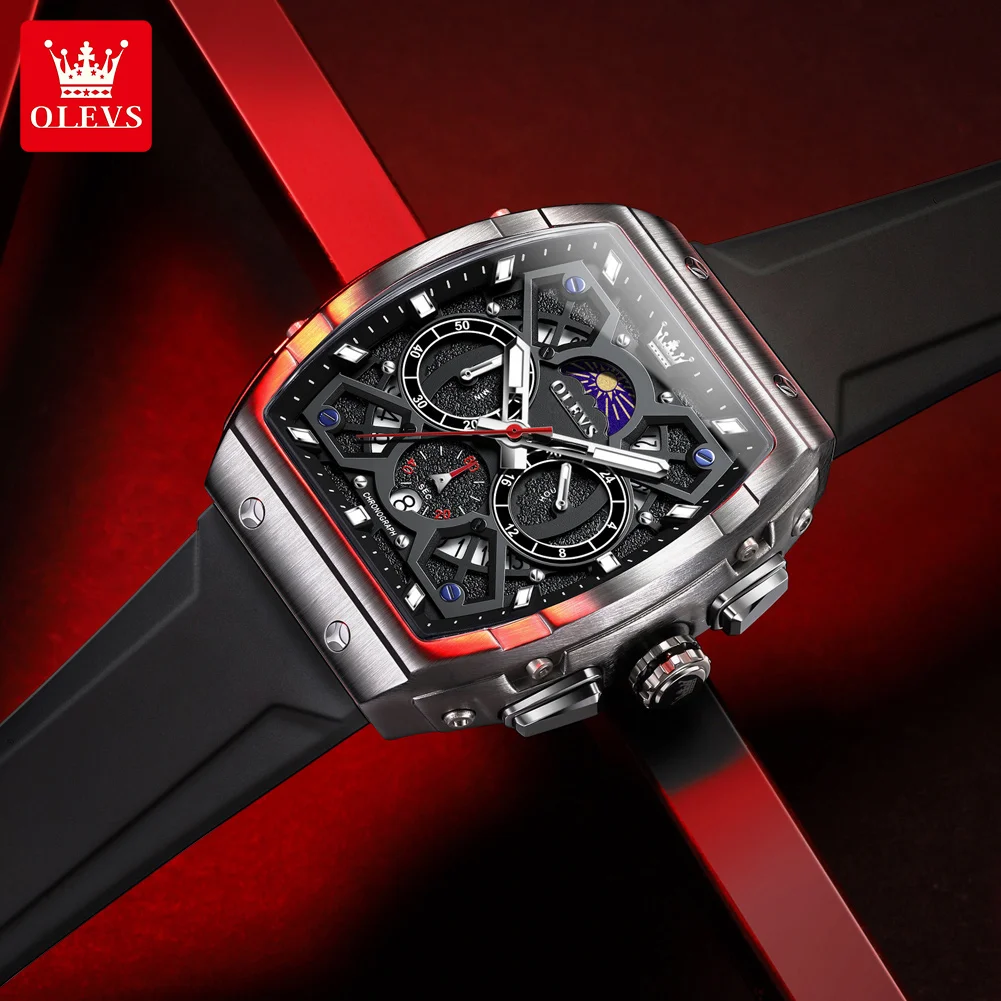 Men's Watch Hollow Out Watches Quartz Watch Waterproof Luminous Watches For Men Stylish Design with Silicone Strap - Image 3