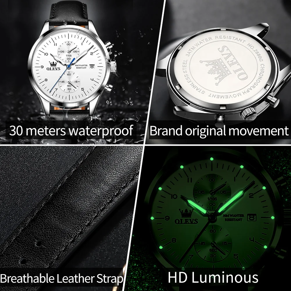 Men's Watches Top Brand Chronograph Quartz Watch for Men Waterproof Luminous Date Male Wristwatch Casual Luxury - Image 5