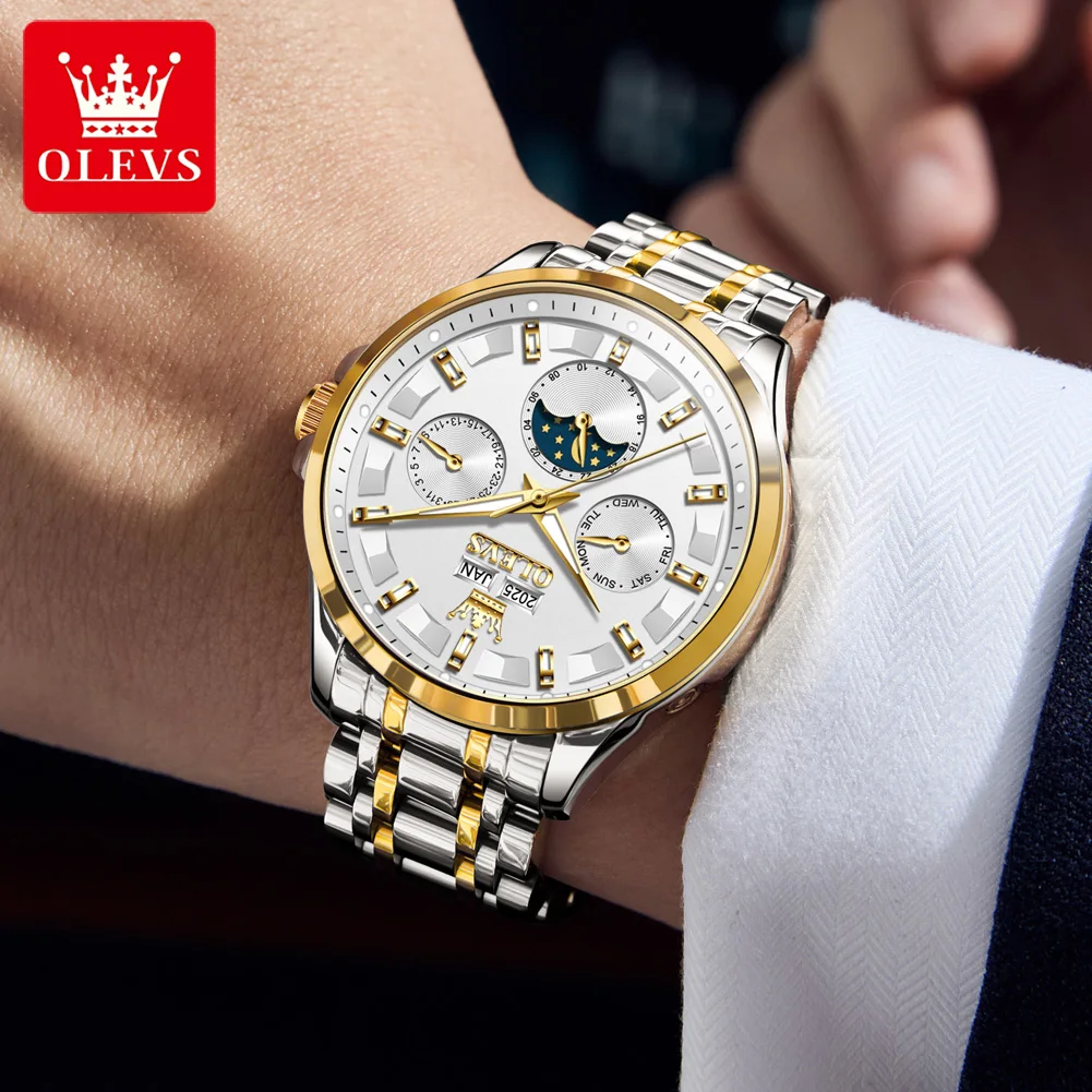 New Mens Watch Luxury Automatic Mechanical Watches For Man Moon Phase Waterproof Luminous Steel Watch Gift Box Reloj - Image 3