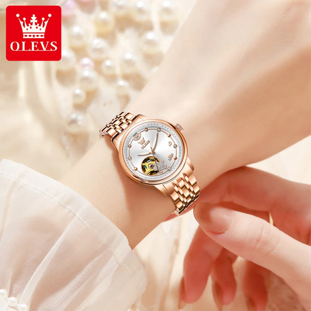 Women Watches Luxury FashionAutomatic Mechanical Watch Stainless Steel Waterproof Watches For Women Gifts Box New - Image 5