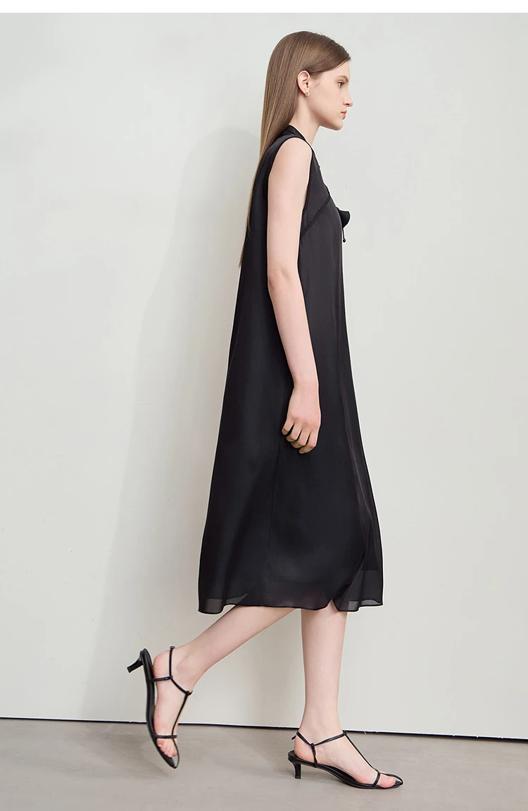 Minimalist Mulberry Silk Cotton Dress Women 2026 Summer New Chinese Style Sleeveless A-Line Elegant Evening Dresses - Image 7