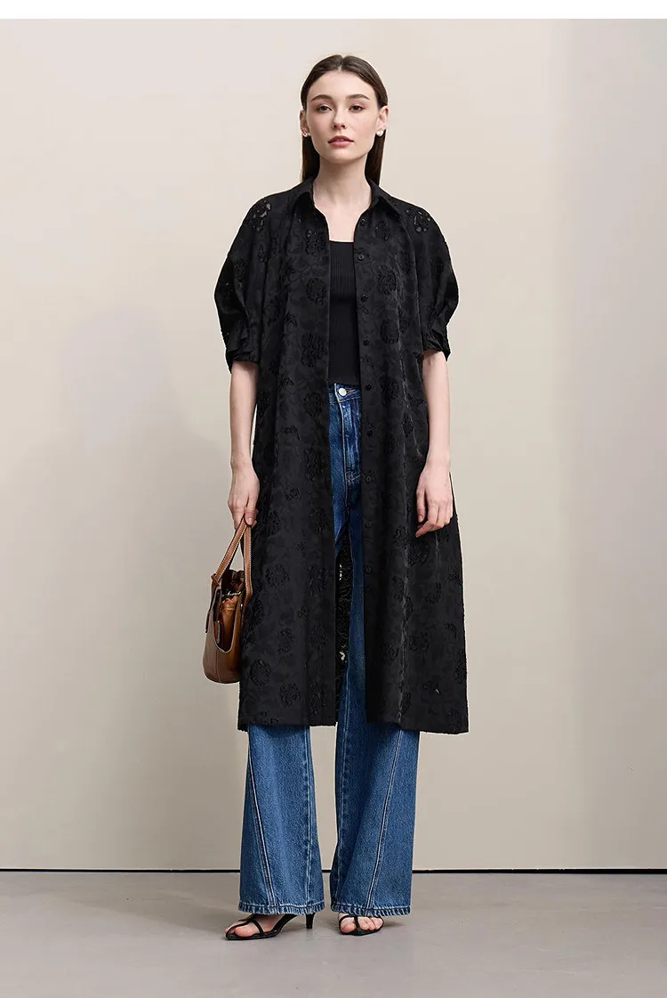 Women's Dress 2026 Spring New Casual A-Line Loose Long Dress Women's Embroidery Short Sleeve Belted Woman Clothing - Image 7