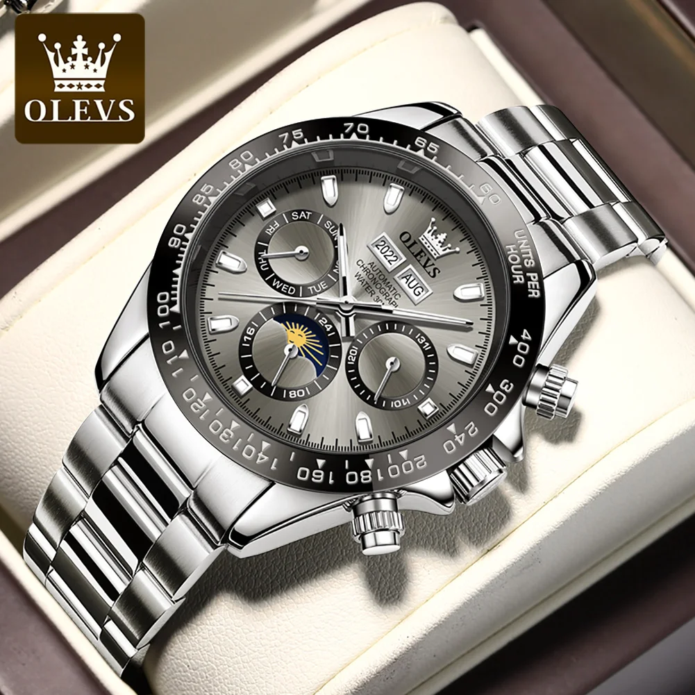 Mens Watch Original Luxury Brand Chronograph Automatic Mechanical Sports Wristwatch Waterproof Luminous Watch For Man - Image 2