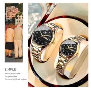 Top Brand Couple Quartz Watches Waterproof Luminous Wristwatch for Lover Date Men‘s and Women's Wristwatch Simple Fashion
