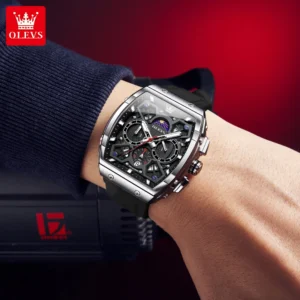 Men's Watch Hollow Out Watches Quartz Watch Waterproof Luminous Watches For Men Stylish Design with Silicone Strap