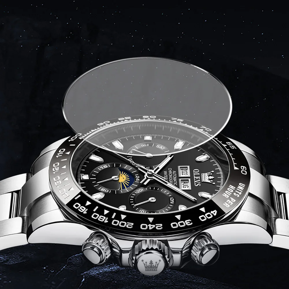 Mens Watch Original Luxury Brand Chronograph Automatic Mechanical Sports Wristwatch Waterproof Luminous Watch For Man - Image 4