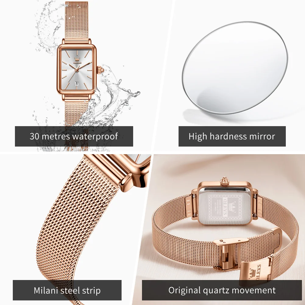 Women New Watch Casual Fashion Quartz Wristwatch Waterproof Luminous Date Square Watch Ladies Gifts Reloj - Image 3