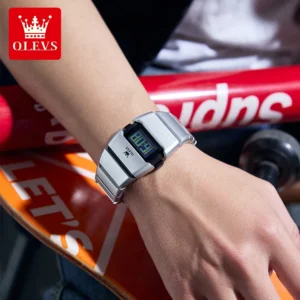 Digital Watch Stylish Classic Original Electronic Movement LED Night Light Alarm Clock Stopwatch Function Watch