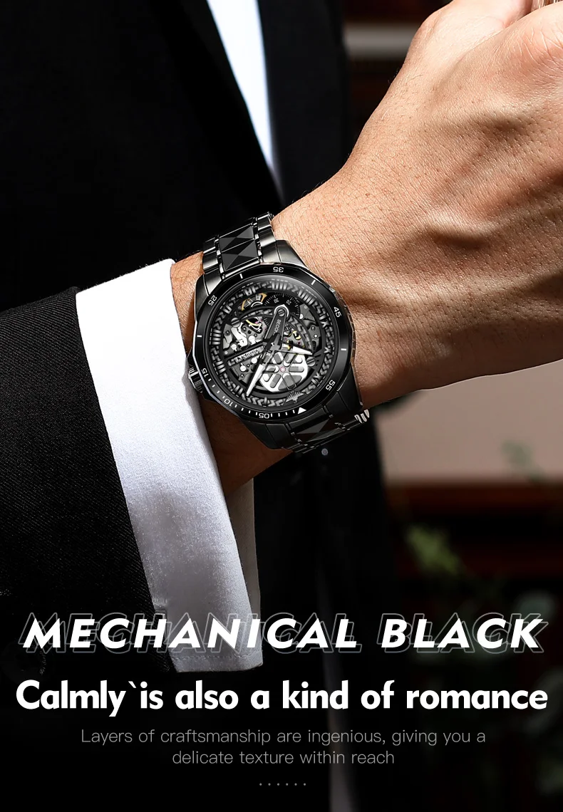 Men's Watch Original Brand Automatic Mechanical Wristwatch Waterproof Luminous Hollow movement Watches Luxury Men - Image 9