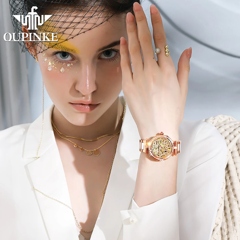 Top Brand Women Watches Luxury Elegant Automatic Mechanical Watch Waterproof Sapphire Mirror Bracelet Necklace Set - Image 3