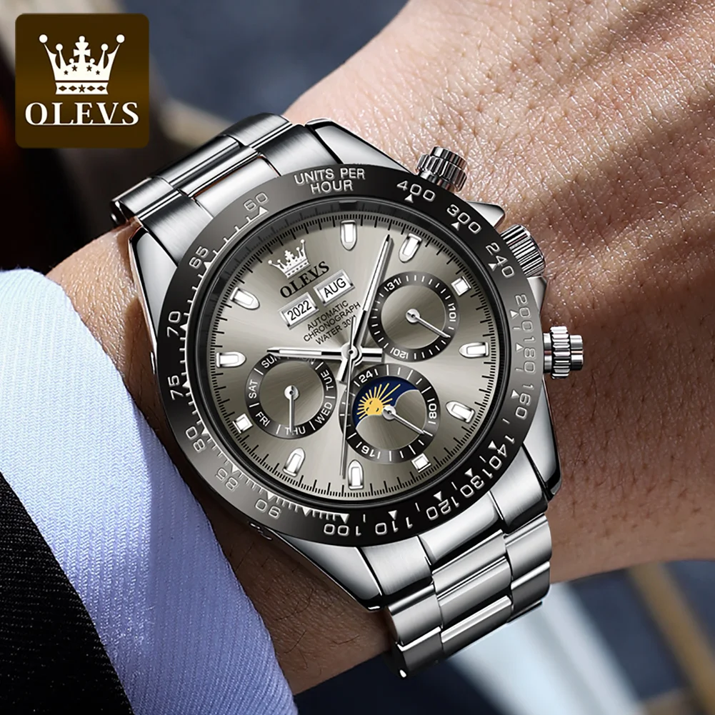 Mens Watch Original Luxury Brand Chronograph Automatic Mechanical Sports Wristwatch Waterproof Luminous Watch For Man - Image 3