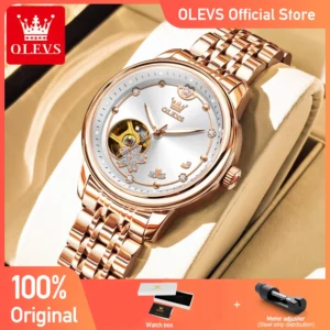 Women Watches Luxury FashionAutomatic Mechanical Watch Stainless Steel Waterproof Watches For Women Gifts Box New
