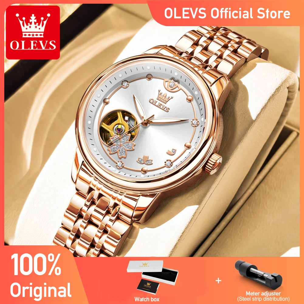 Women Watches Luxury FashionAutomatic Mechanical Watch Stainless Steel Waterproof Watches For Women Gifts Box New