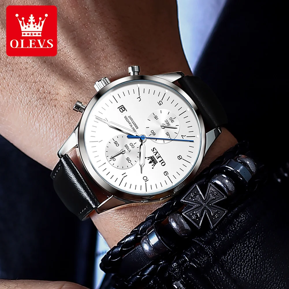 Men's Watches Top Brand Chronograph Quartz Watch for Men Waterproof Luminous Date Male Wristwatch Casual Luxury - Image 2