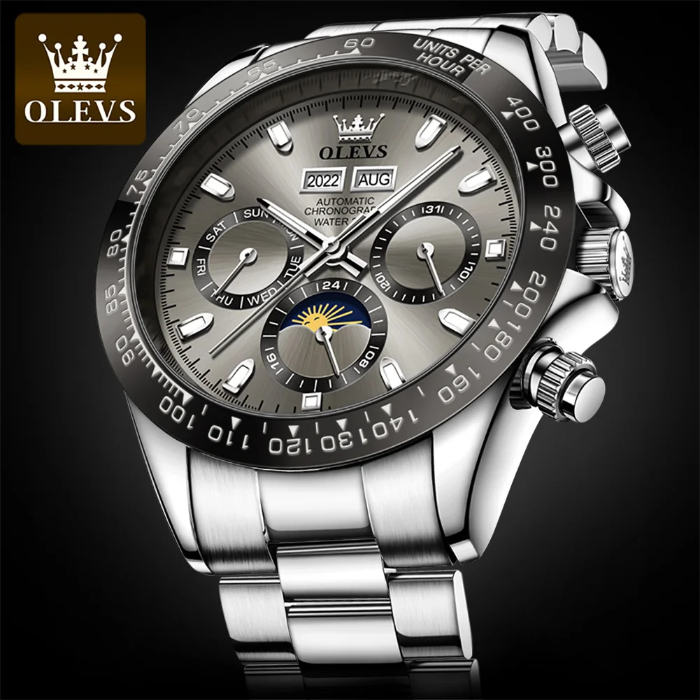 Mens Watch Original Luxury Brand Chronograph Automatic Mechanical Sports Wristwatch Waterproof Luminous Watch For Man