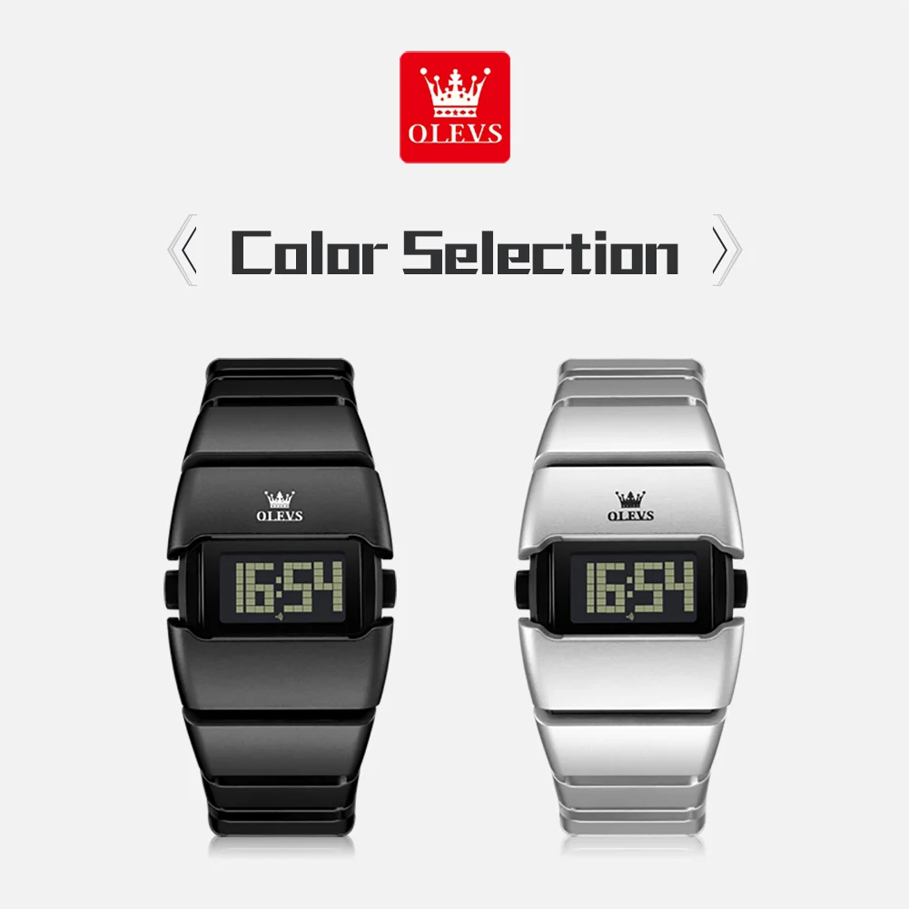 Digital Watch Stylish Classic Original Electronic Movement LED Night Light Alarm Clock Stopwatch Function Watch - Image 3