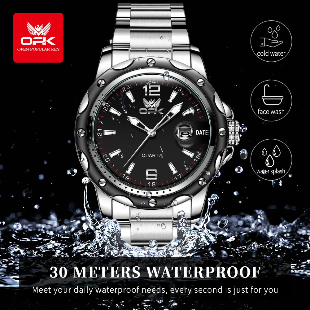 Watches For MenOriginal Waterproof Quartz Watch Luminous Wristwatch Stainleess Steel Male Date Display Reloj Hombr - Image 2