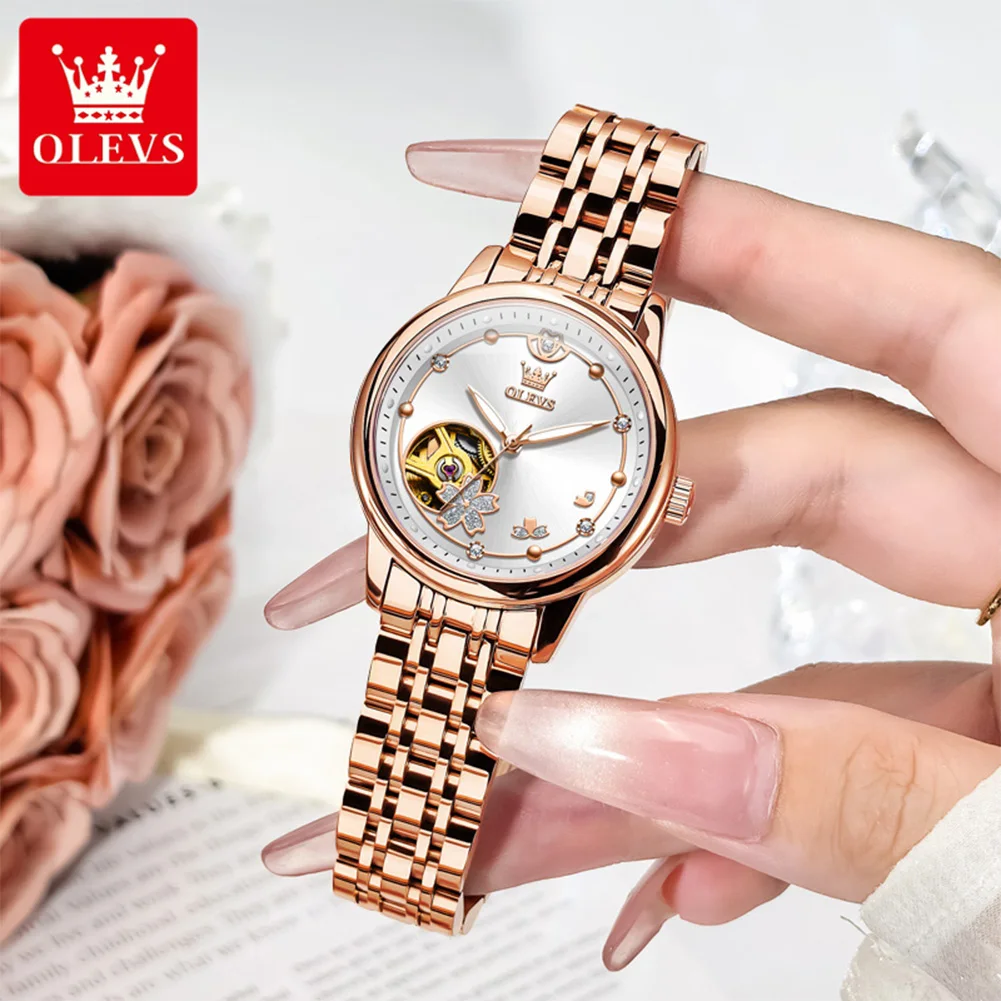 Women Watches Luxury FashionAutomatic Mechanical Watch Stainless Steel Waterproof Watches For Women Gifts Box New - Image 3