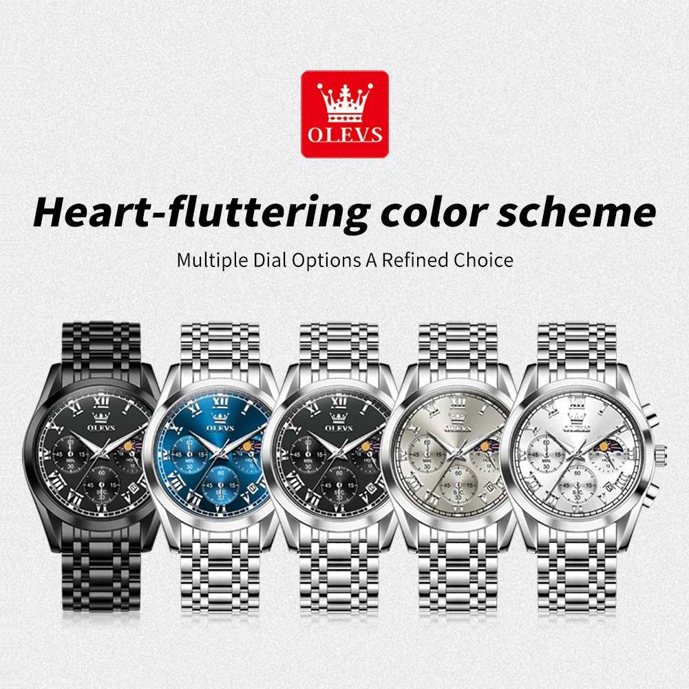 Mens Watch Original Fashion Luxury Brand Waterproof Luminous Quartz Watch Moon Phase Automatic Date Watches For Men - Image 8