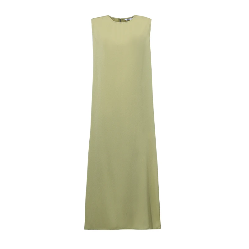 Woman Trousers 2026 Summer New O-Neck Pleated Chiffon Long Dress Separate Casual Flowy Sleeveless Women's Blouse - Image 6