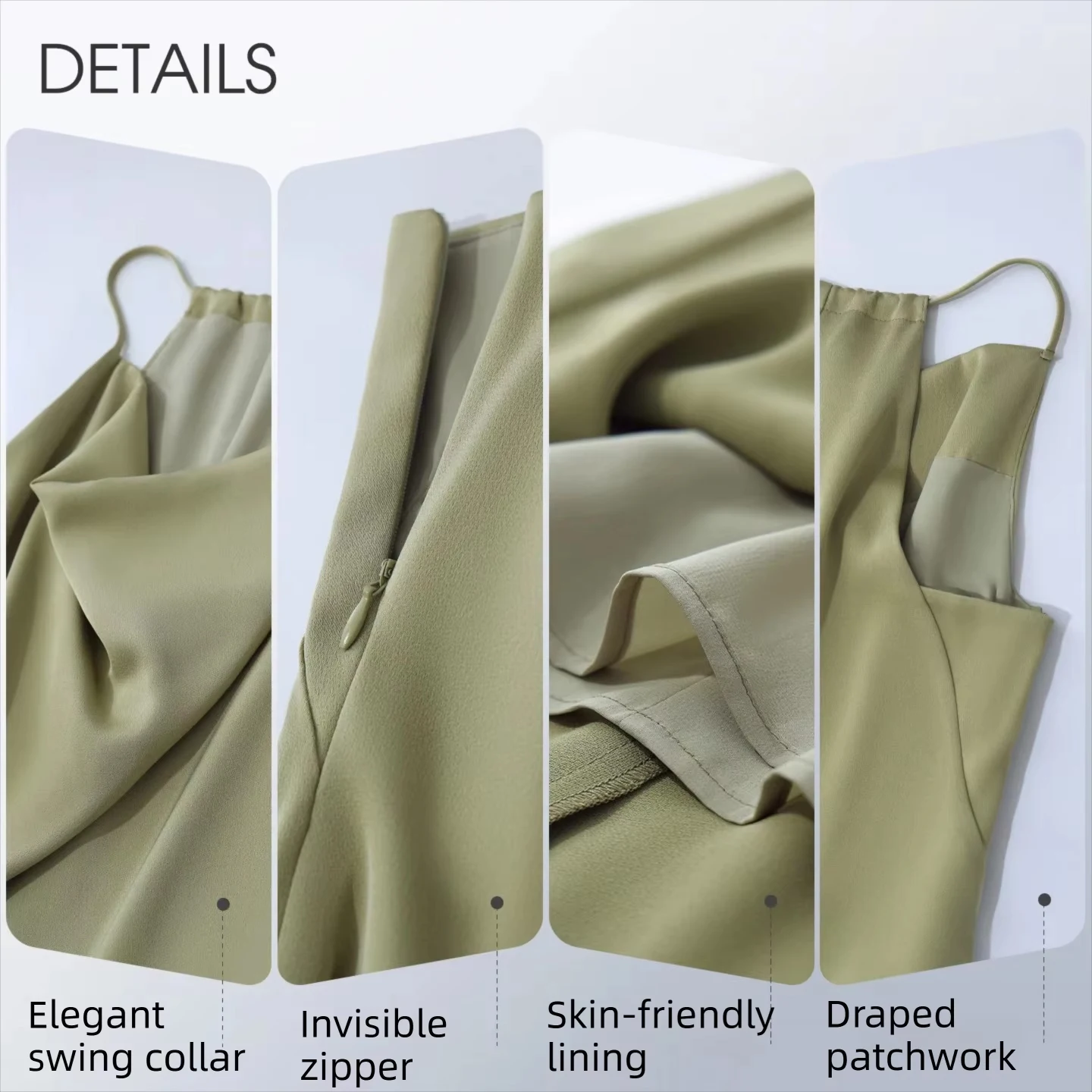 Midi Dresses 2026 Summer New Cowl Neck Fitted Waist Maxi Elegant Office Casual Spaghetti Strap Long Womens Dresses - Image 4