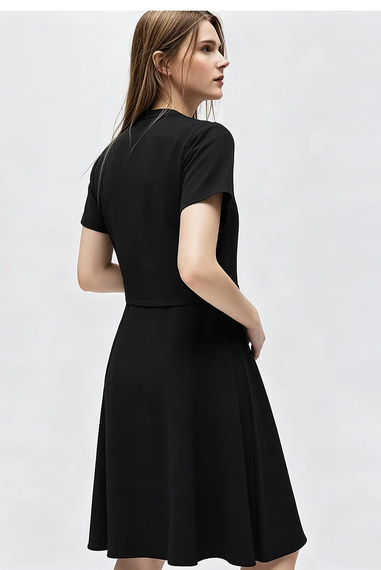 Women's Casual Dresses 2026 Summer New Lapel Zip Half Placket Fitted Waist Office Short Sleeve Midi Dress Women - Image 7